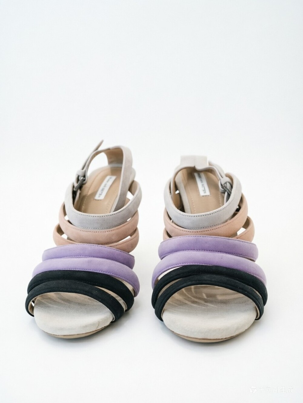 Dries Van Noten grey black lavander strappy sandals - Picture 2 of 12